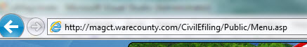 Web address area on the Internet Explorer 8 toolbar
